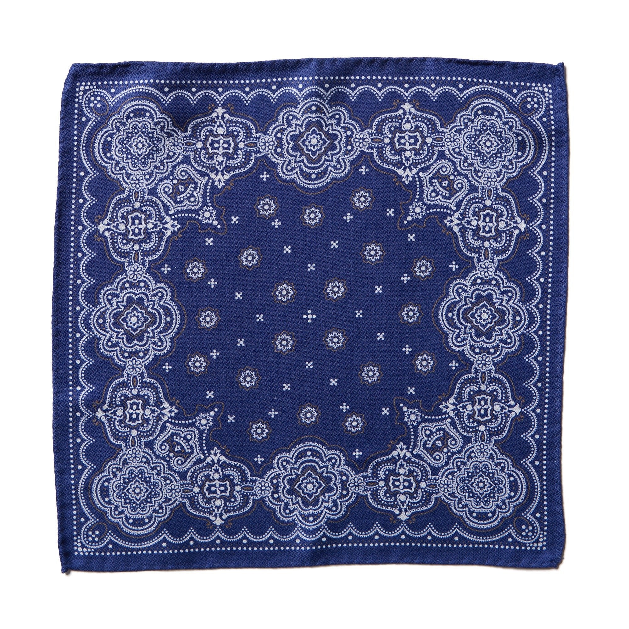 HENRY SARTORIAL X CANTINI Silk Pocket Square NAVY - Henry BucksPocket Squares68AW240091 - NAVY