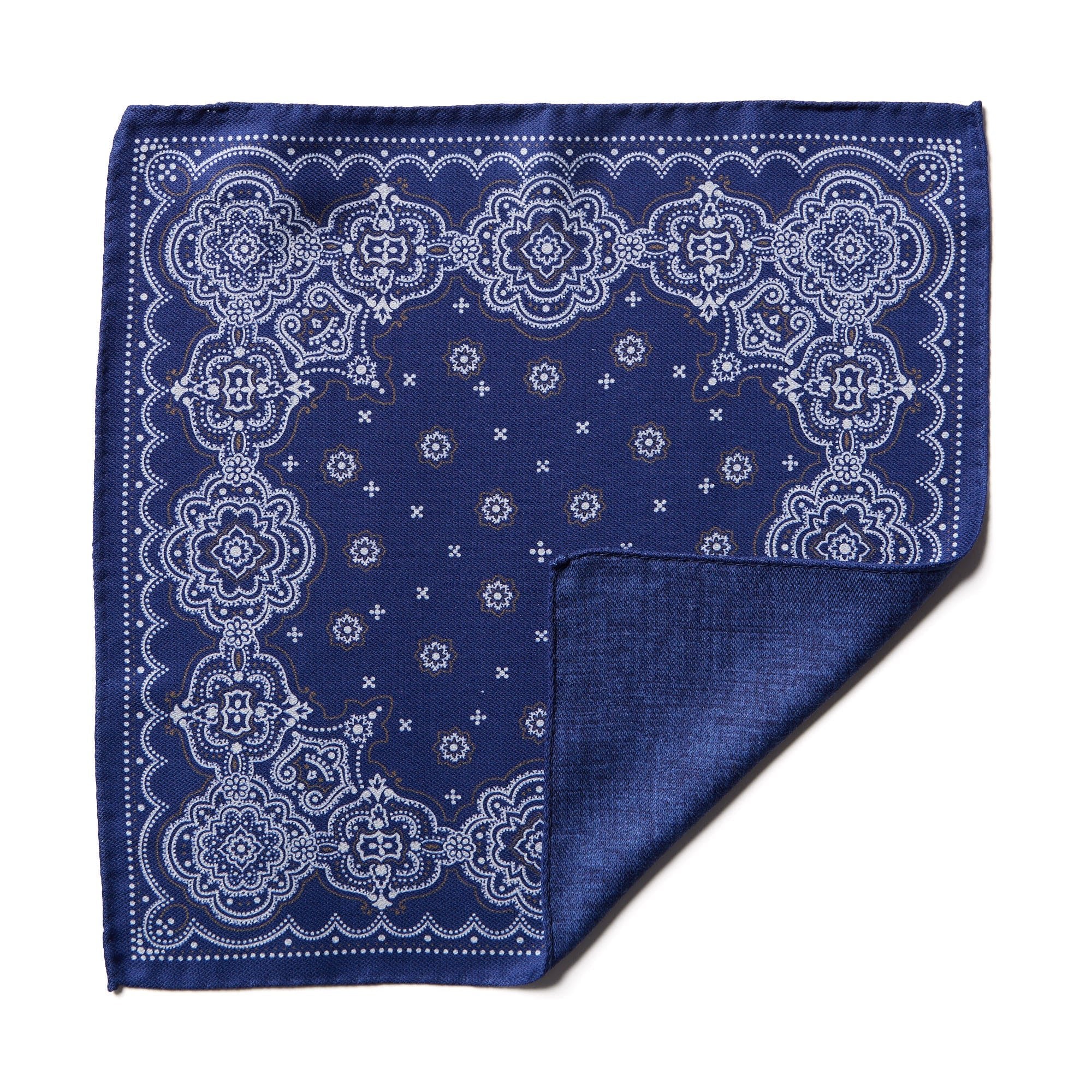 HENRY SARTORIAL X CANTINI Silk Pocket Square NAVY - Henry BucksPocket Squares68AW240091 - NAVY