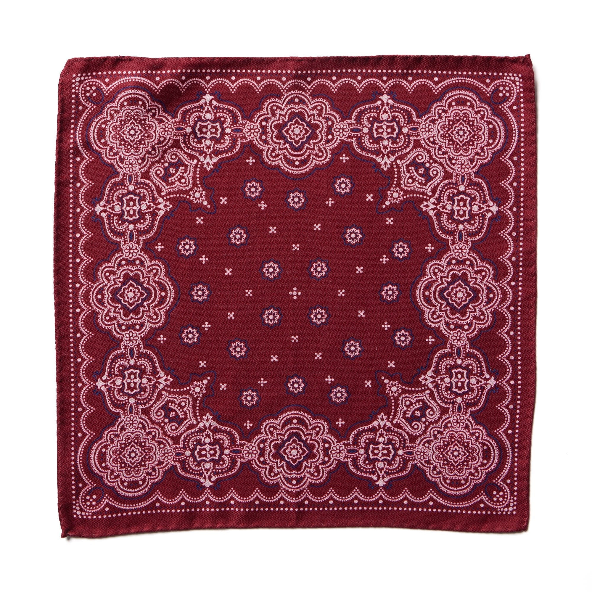 HENRY SARTORIAL X CANTINI Silk Pocket Square RED - Henry BucksPocket Squares68AW240091 - RED