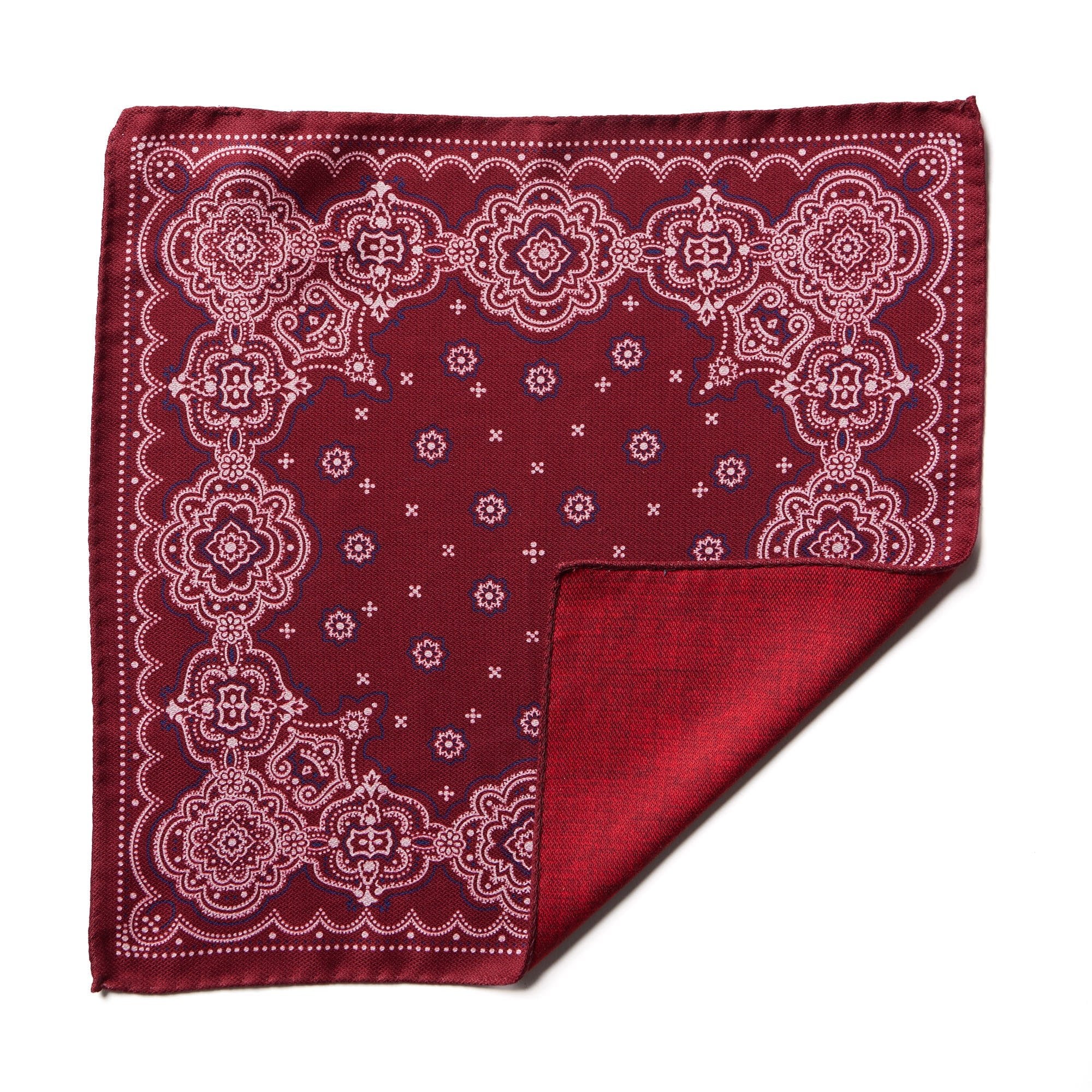 HENRY SARTORIAL X CANTINI Silk Pocket Square RED - Henry BucksPocket Squares68AW240091 - RED