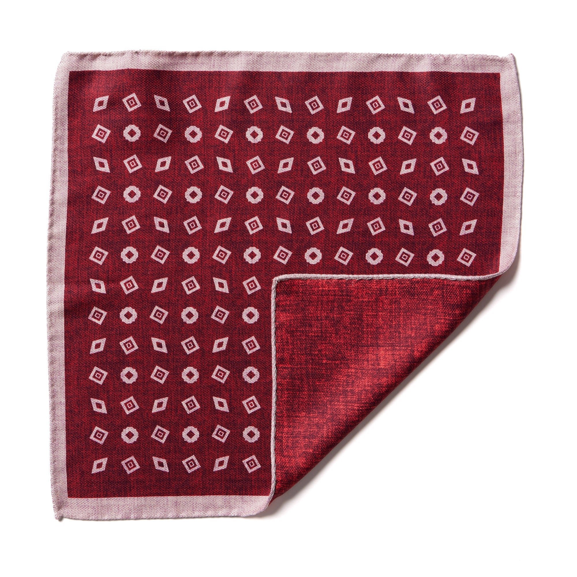 HENRY SARTORIAL X CANTINI Silk Pocket Square RED - Henry BucksPocket Squares68AW240092 - RED