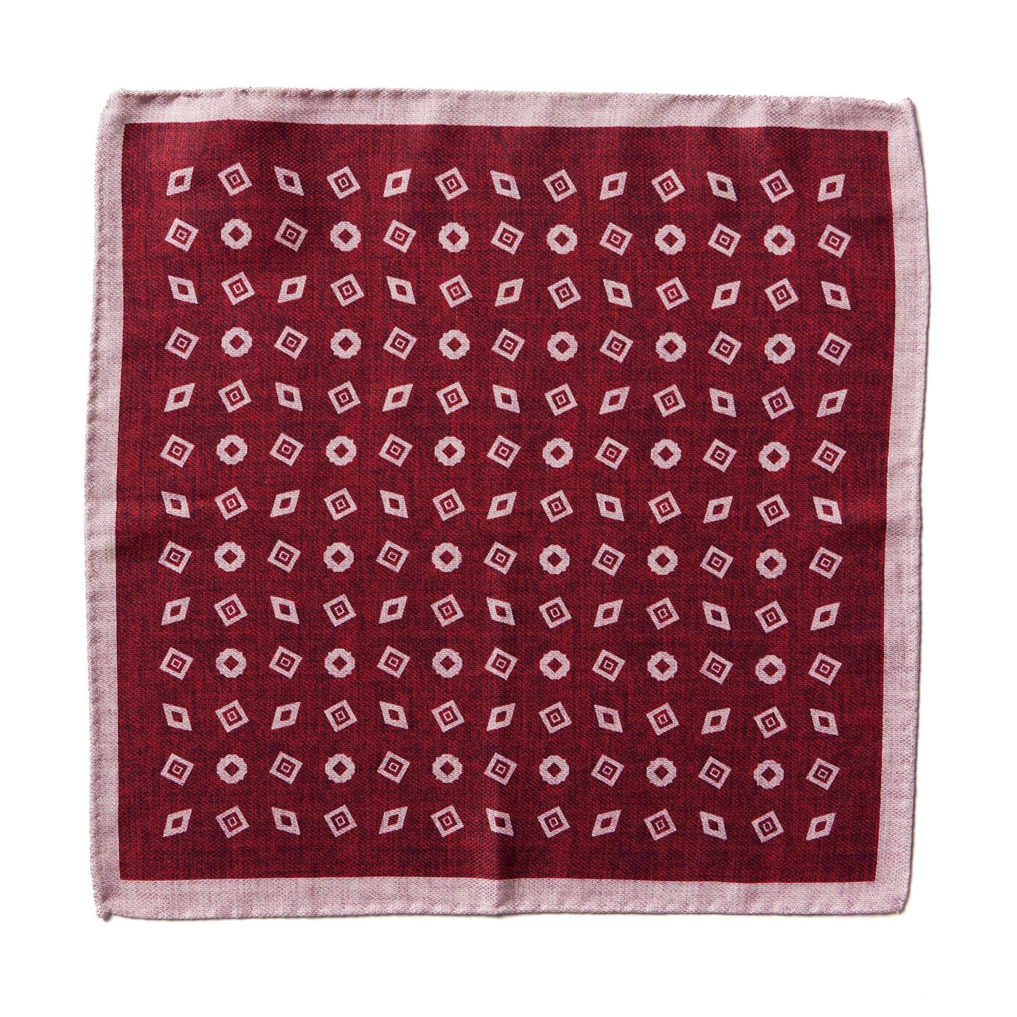 HENRY SARTORIAL X CANTINI Silk Pocket Square RED - Henry BucksPocket Squares68AW240092 - RED