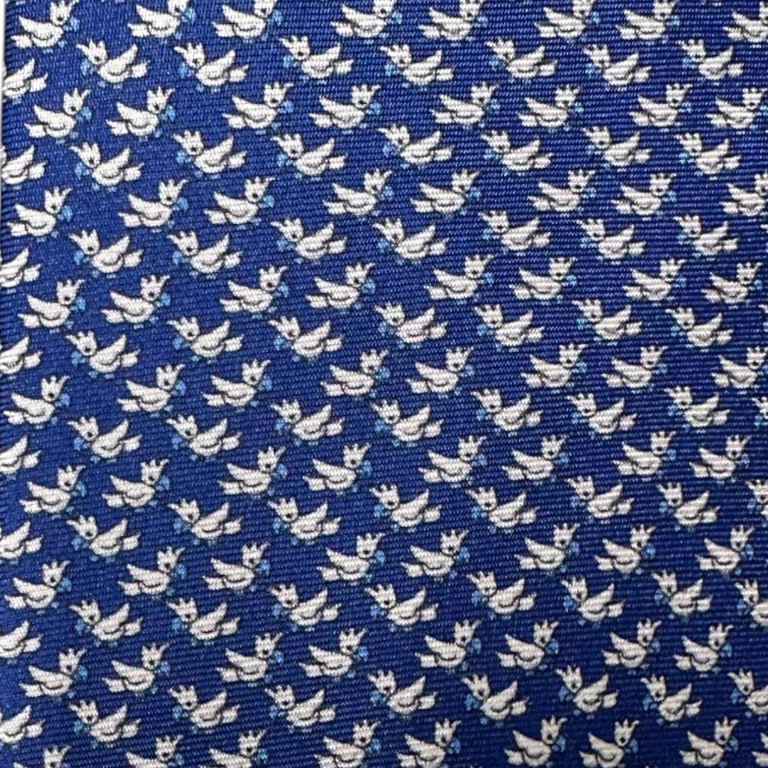 HENRY SARTORIAL X CANTINI Silk Printed Tie BLUE - Henry Bucks