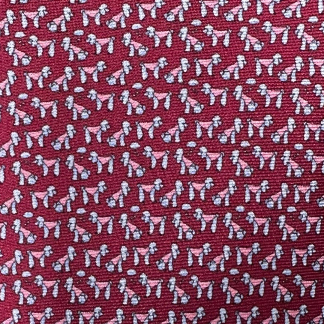HENRY SARTORIAL X CANTINI Silk Printed Tie MAGENTA - Henry Bucks
