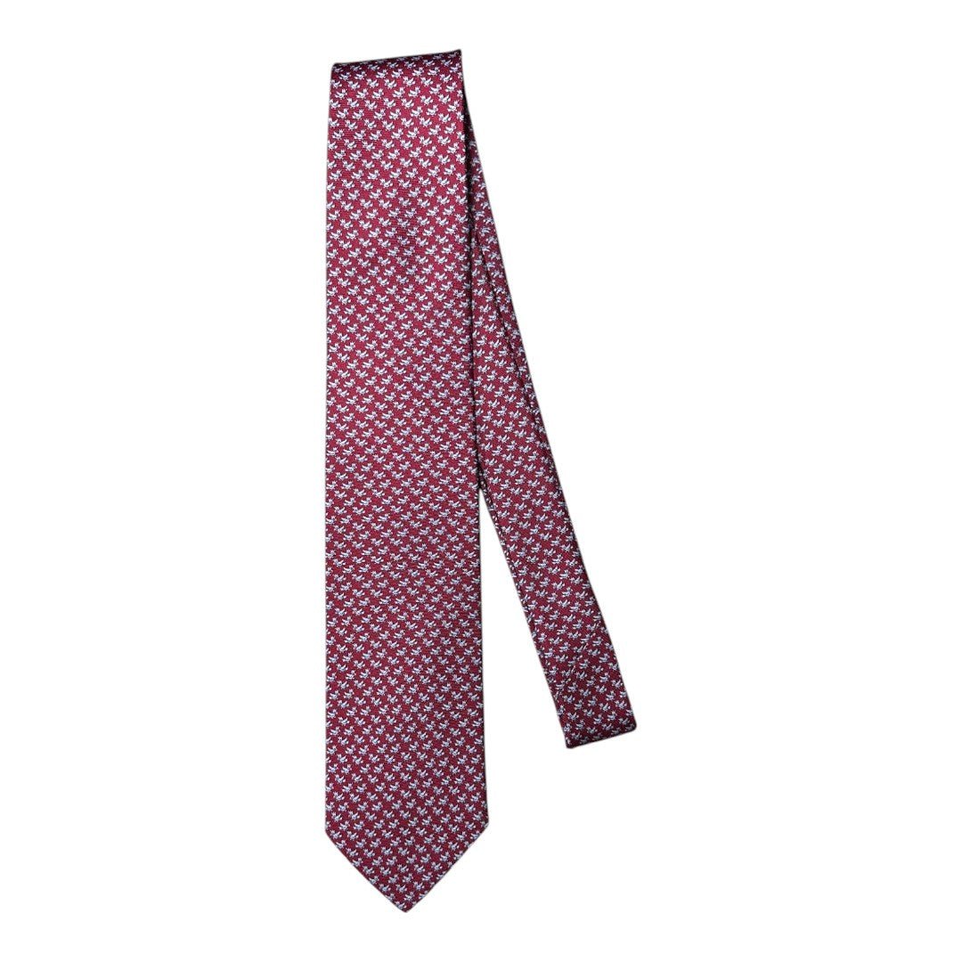 HENRY SARTORIAL X CANTINI Silk Printed Tie MAGENTA - Henry Bucks