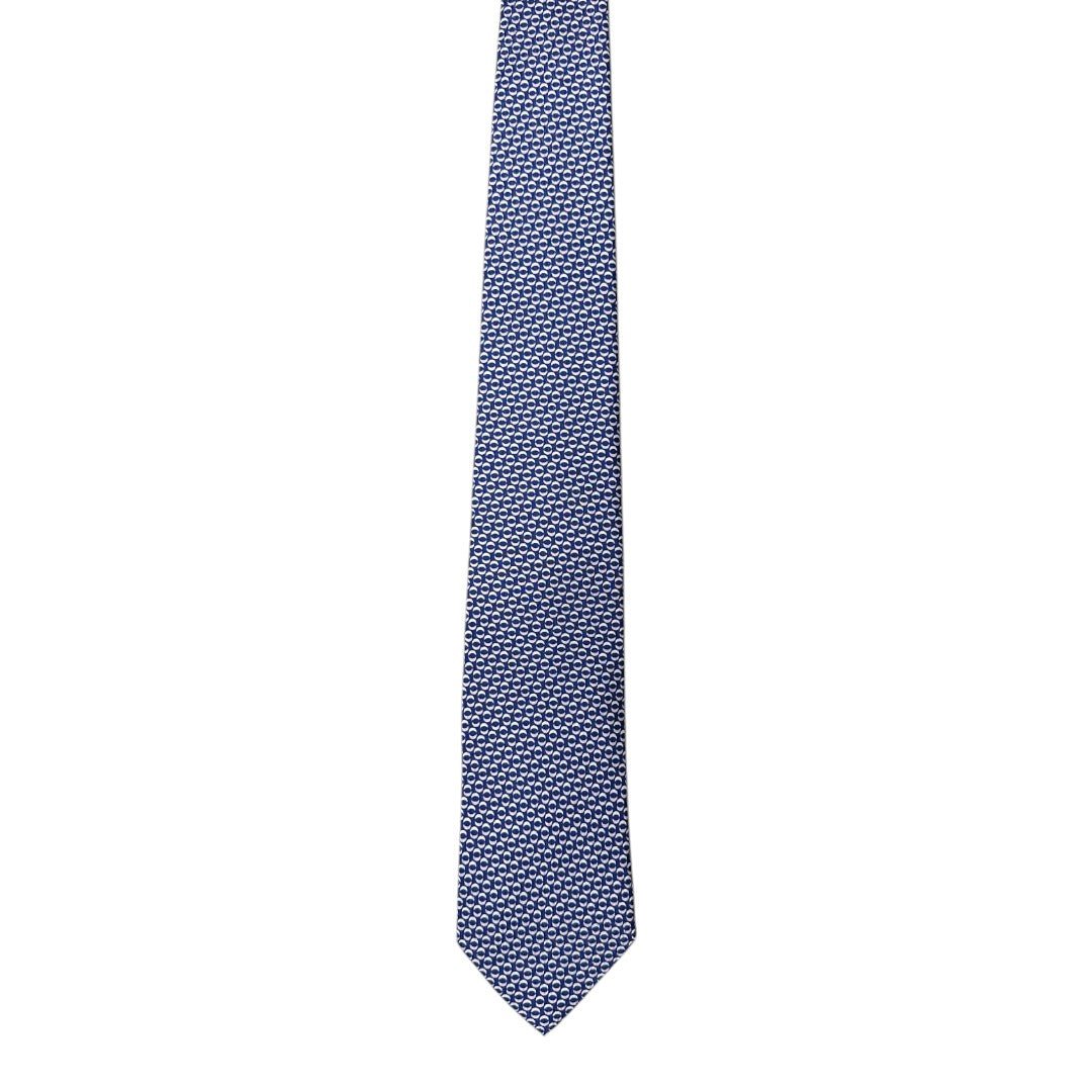 HENRY SARTORIAL X CANTINI Silk Printed Tie NAVY/PINK - Henry Bucks
