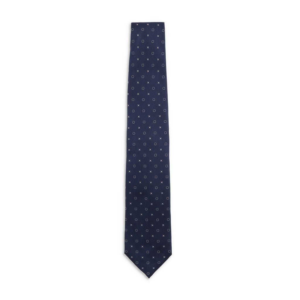HENRY SARTORIAL X CANTINI Silk Tie NAVY/WHITE - Henry Bucks