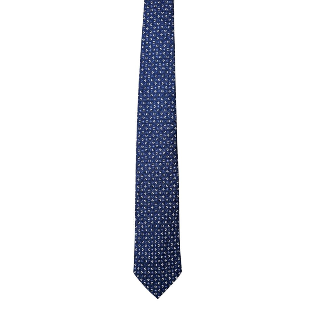 HENRY SARTORIAL X CANTINI Silk Woven Tie BLUE - Henry Bucks