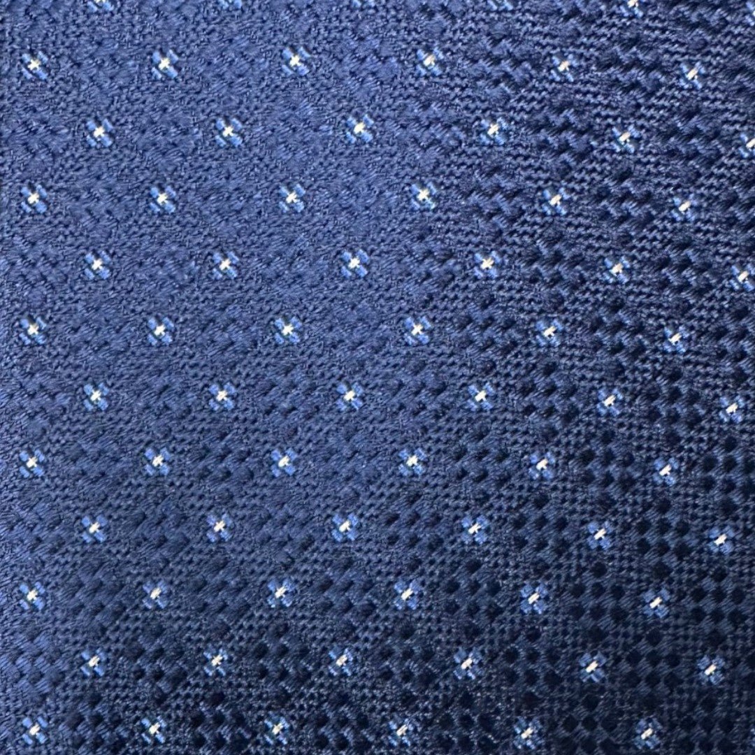 HENRY SARTORIAL X CANTINI Silk Woven Tie BLUE - Henry Bucks