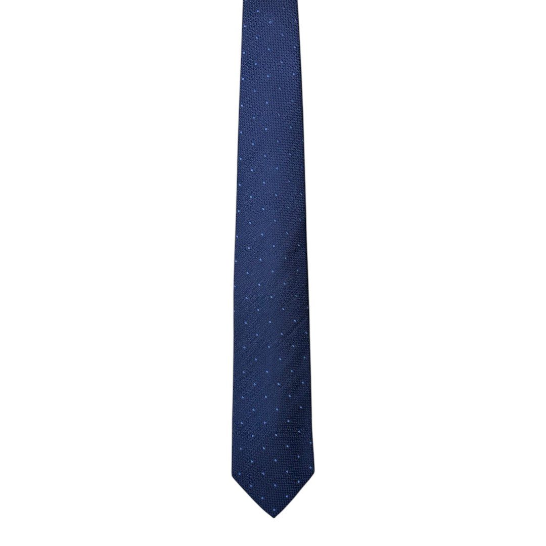 HENRY SARTORIAL X CANTINI Silk Woven Tie BLUE - Henry Bucks