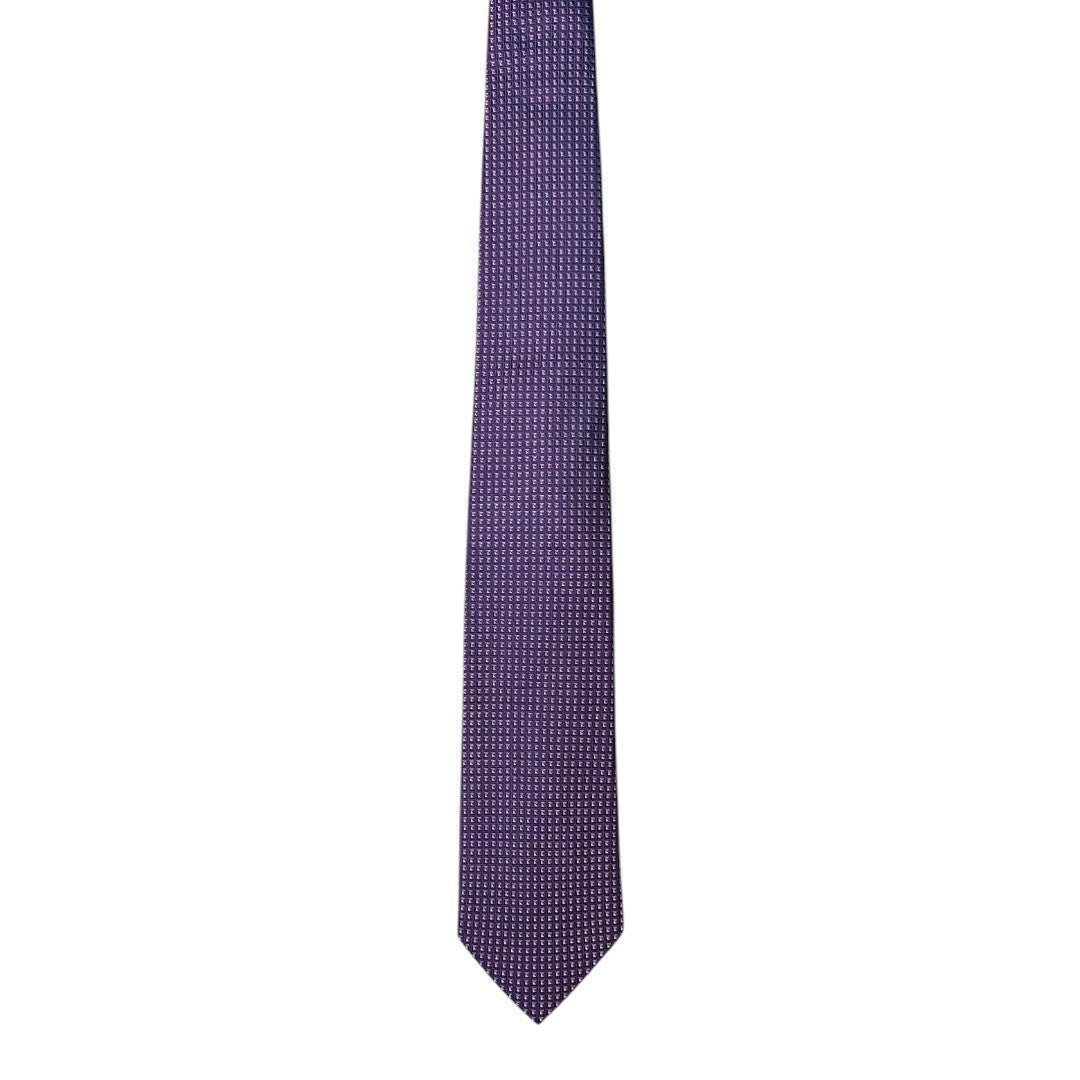 HENRY SARTORIAL X CANTINI Silk Woven Tie PURPLE - Henry Bucks