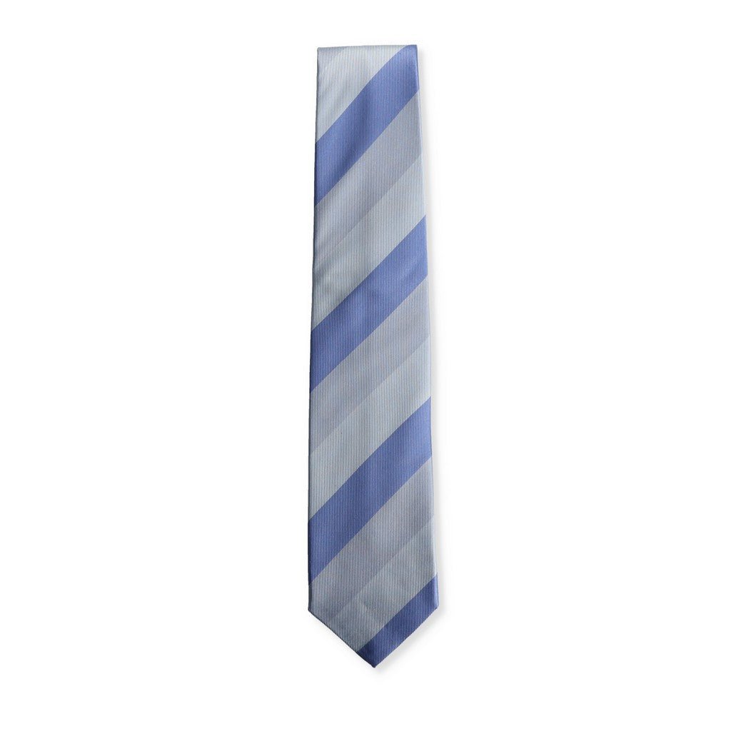 HENRY SARTORIAL X CANTINI Stripe Silk Tie LIGHT BLUE/MULTI - Henry Bucks