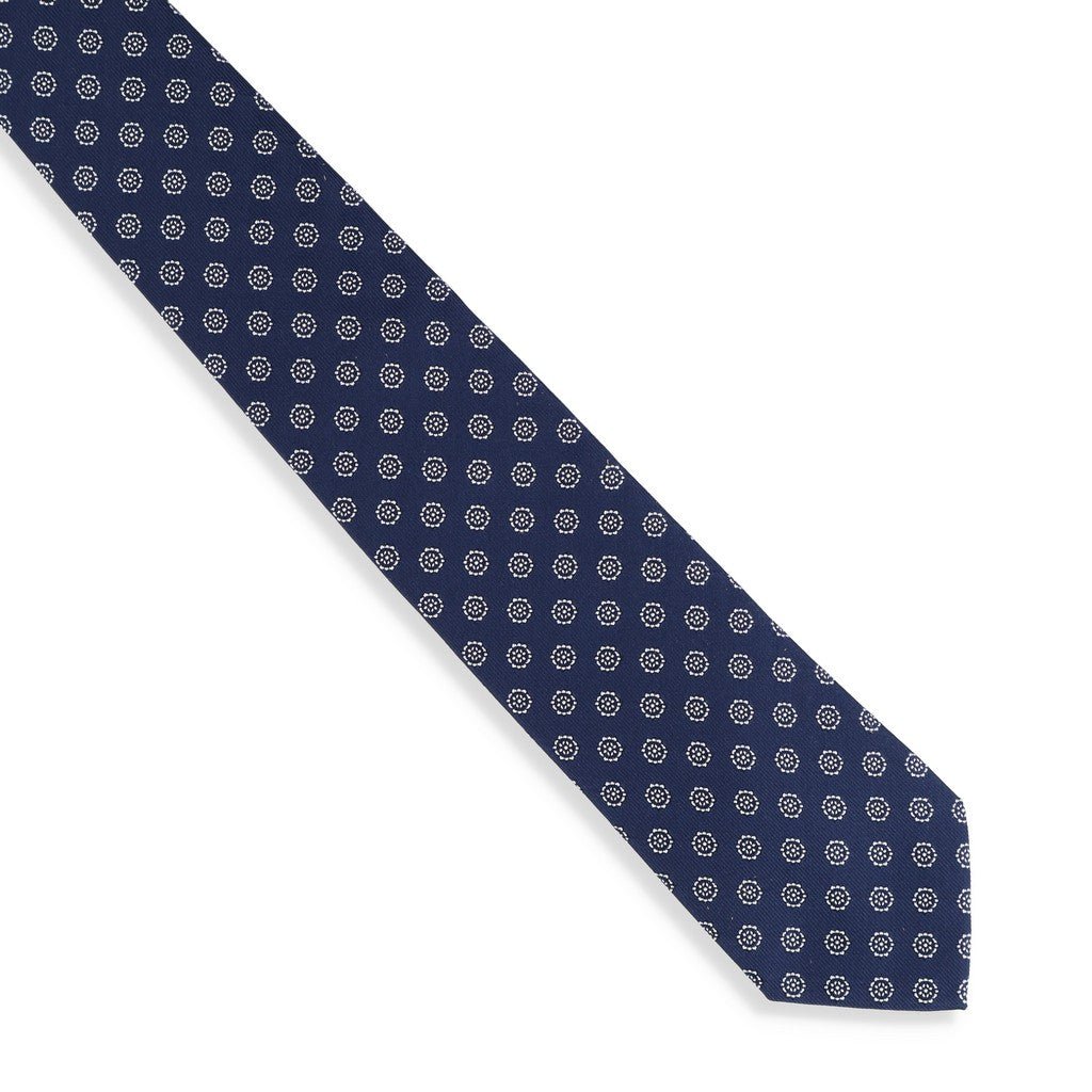 HENRY SARTORIAL X CANTINI Woven Circle Tie NAVY - Henry Bucks