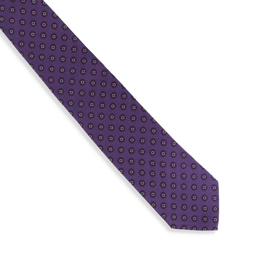 HENRY SARTORIAL X CANTINI Woven Circle Tie PLUM - Henry Bucks