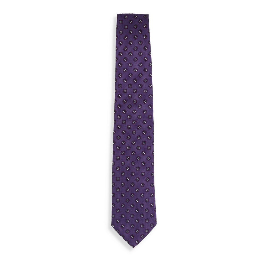 HENRY SARTORIAL X CANTINI Woven Circle Tie PLUM - Henry Bucks