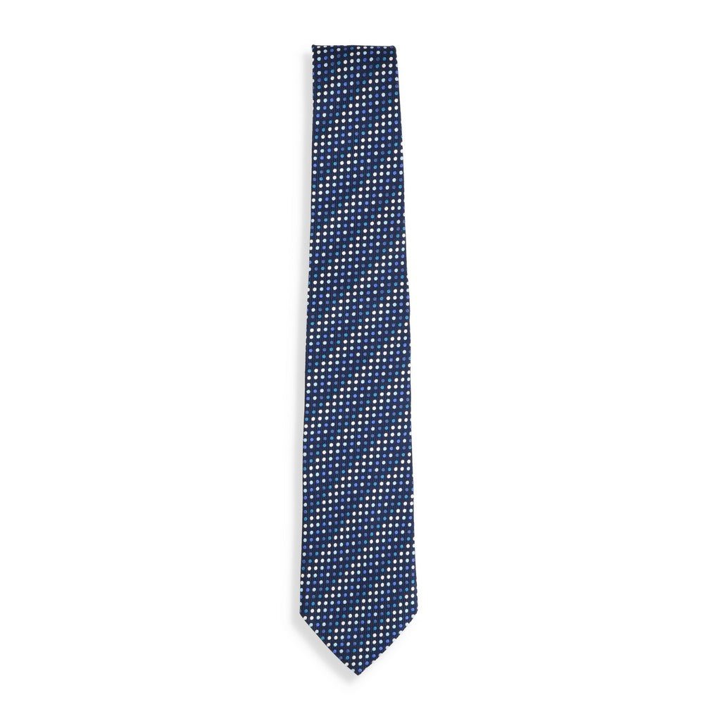 HENRY SARTORIAL X CANTINI Woven Multi Dot Tie BLUE - Henry Bucks