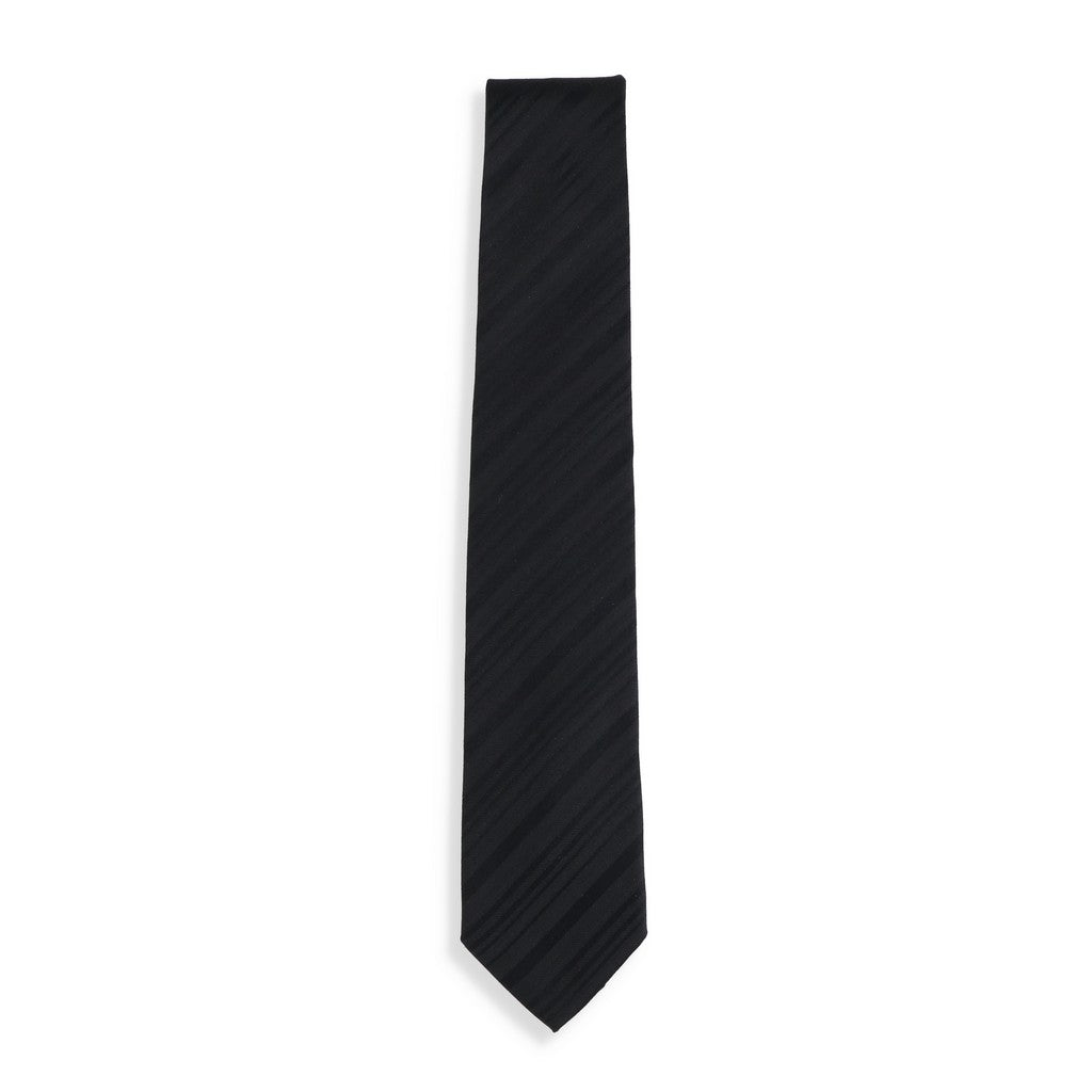 HENRY SARTORIAL X CANTINI Woven Multi Stripe Tie BLACK - Henry Bucks