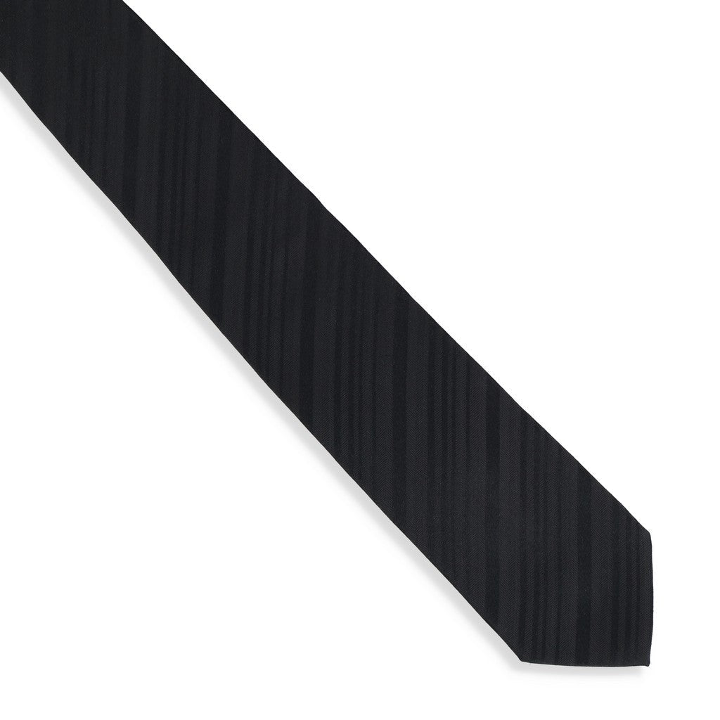 HENRY SARTORIAL X CANTINI Woven Multi Stripe Tie BLACK - Henry Bucks