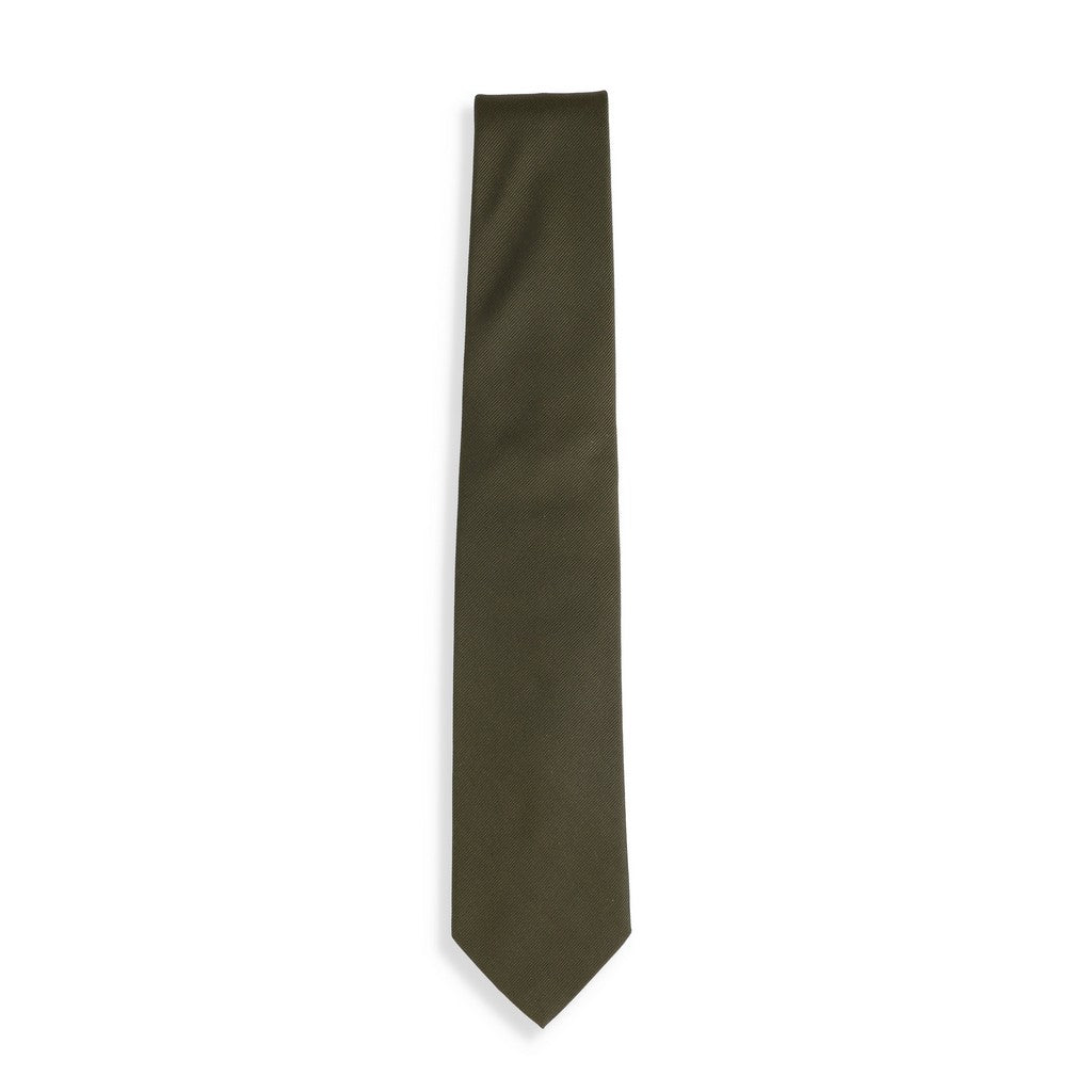 HENRY SARTORIAL X CANTINI Woven Multi Stripe Tie MOSS - Henry Bucks