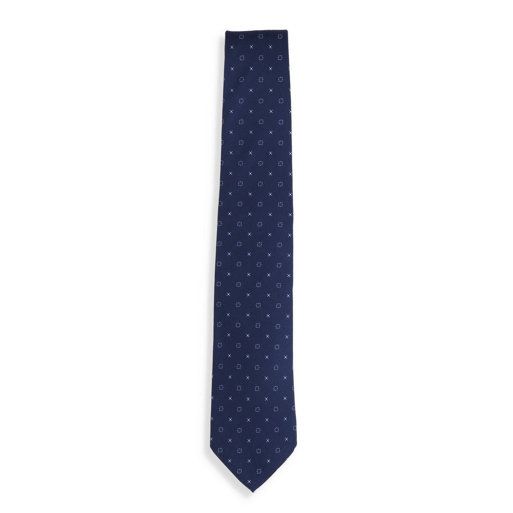 HENRY SARTORIAL X CANTINI Woven Print Tie DEEP BLUE - Henry Bucks
