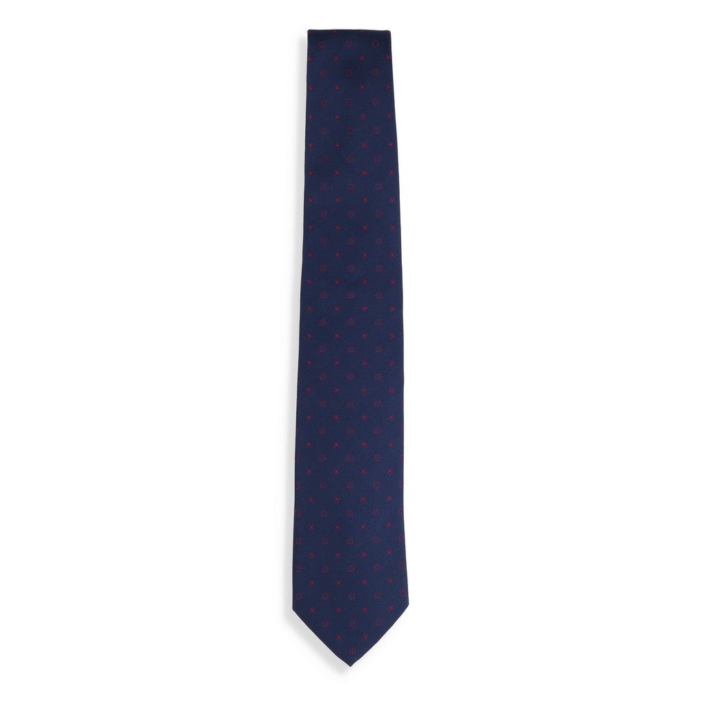 HENRY SARTORIAL X CANTINI Woven Print Tie RED/NAVY - Henry Bucks
