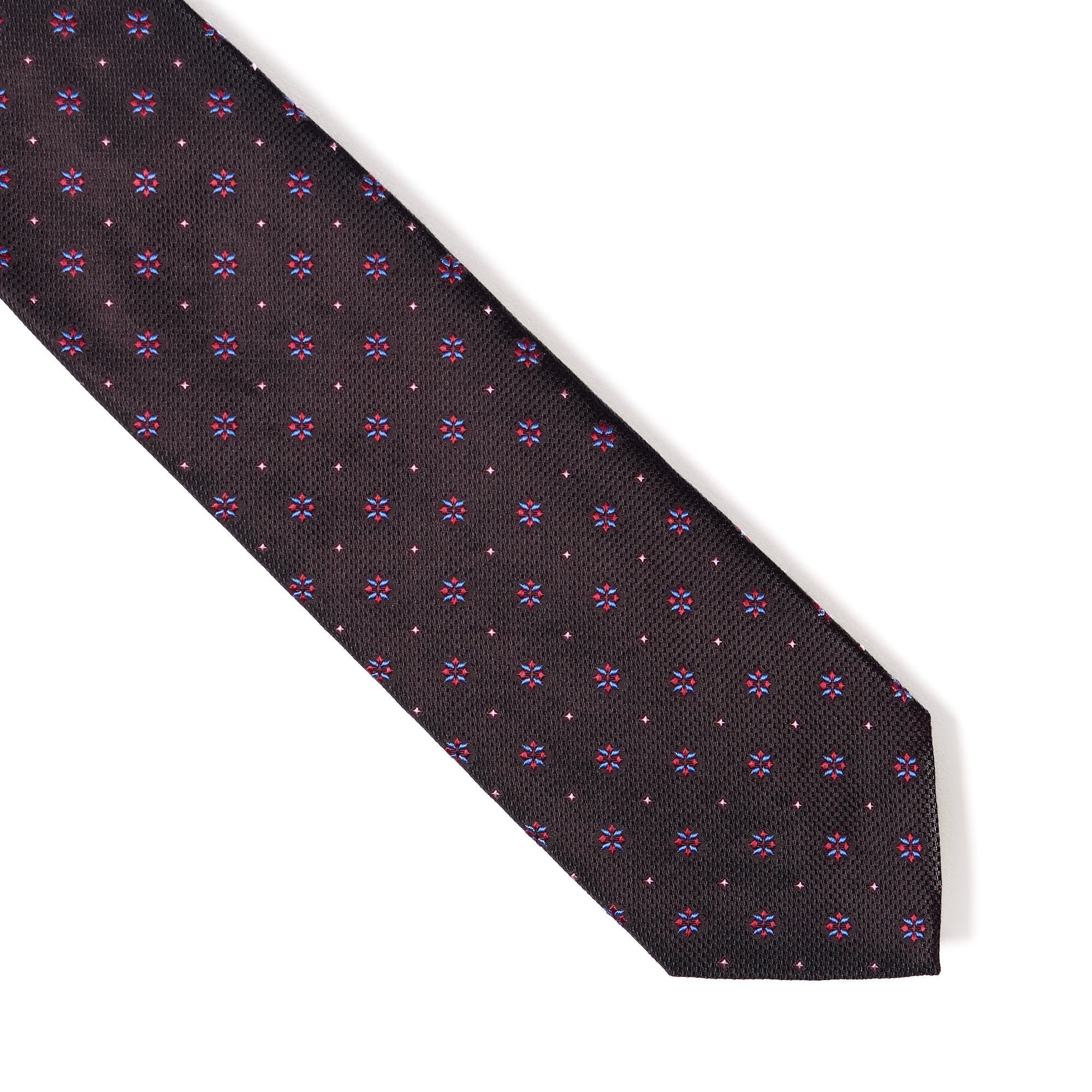 HENRY SARTORIAL X CANTINI Woven Silk Tie BLACK MULTI - Henry BucksTies68AW240075 - BLKMLTI