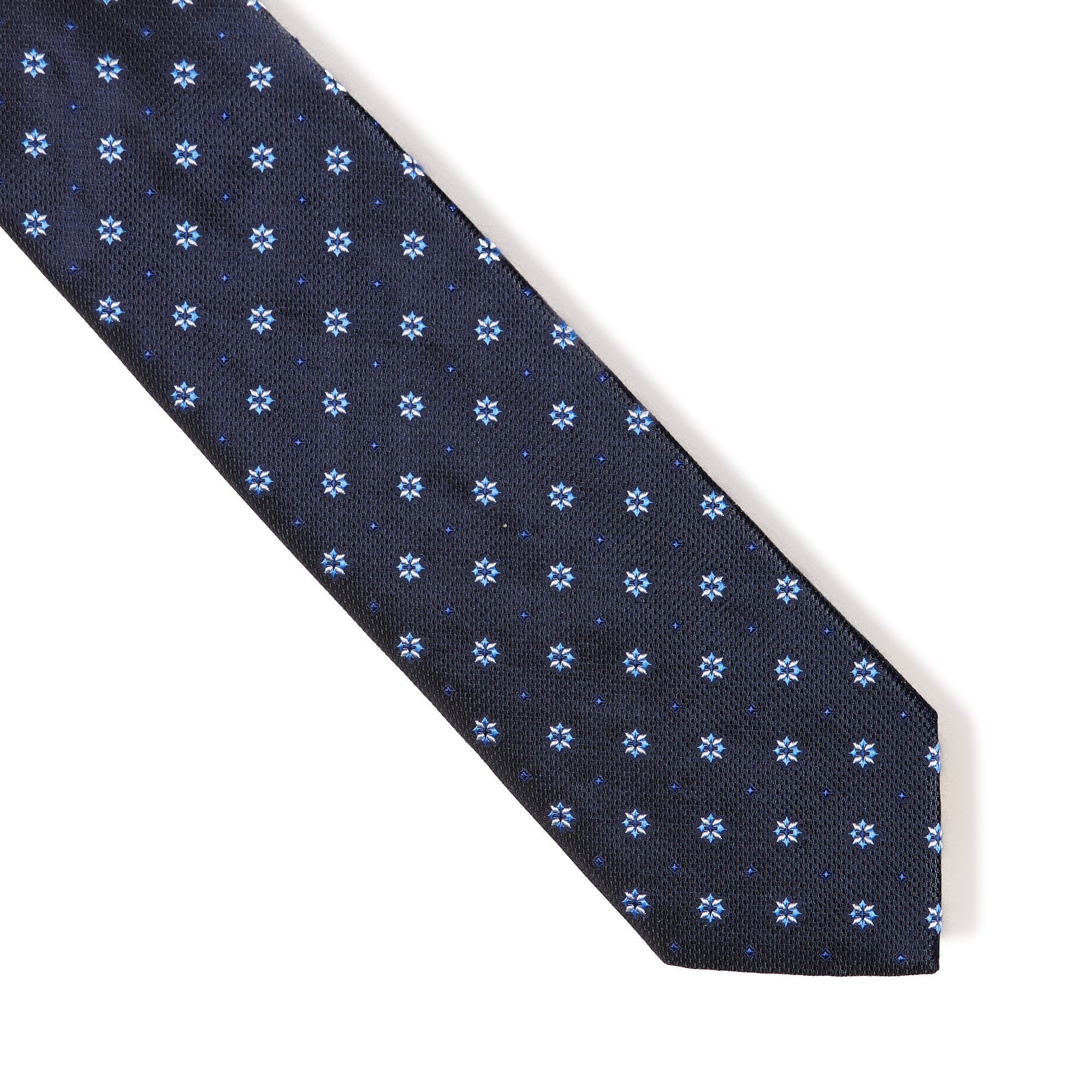 HENRY SARTORIAL X CANTINI Woven Silk Tie BLACK/BLUE - Henry BucksTies68AW240075 - BLKBLU