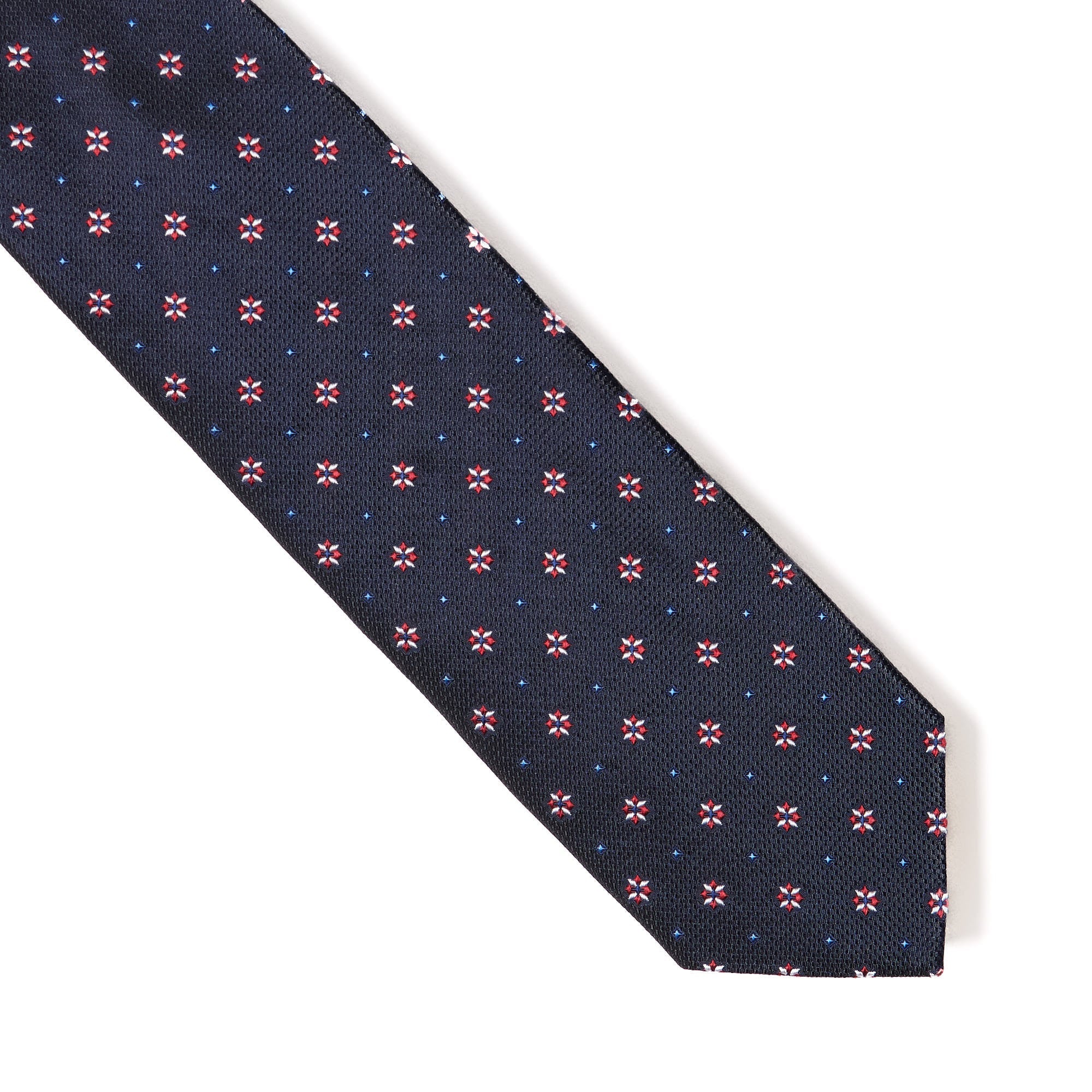 HENRY SARTORIAL X CANTINI Woven Silk Tie BLACK/RED - Henry BucksTies68AW240075 - BLKRED