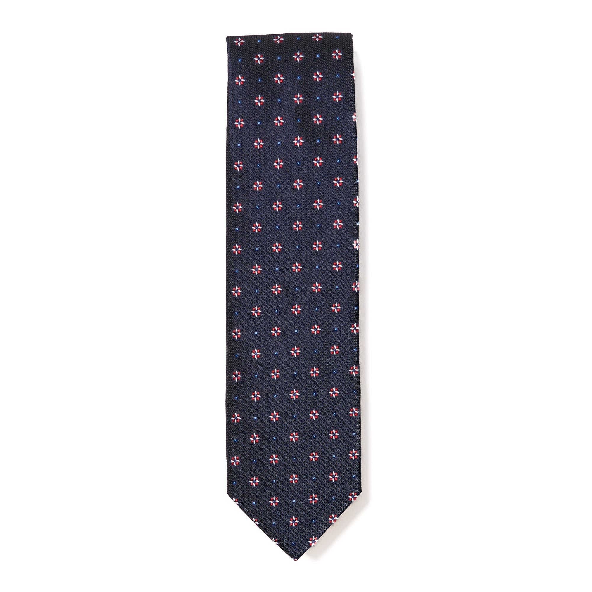 HENRY SARTORIAL X CANTINI Woven Silk Tie BLACK/RED - Henry BucksTies68AW240075 - BLKRED