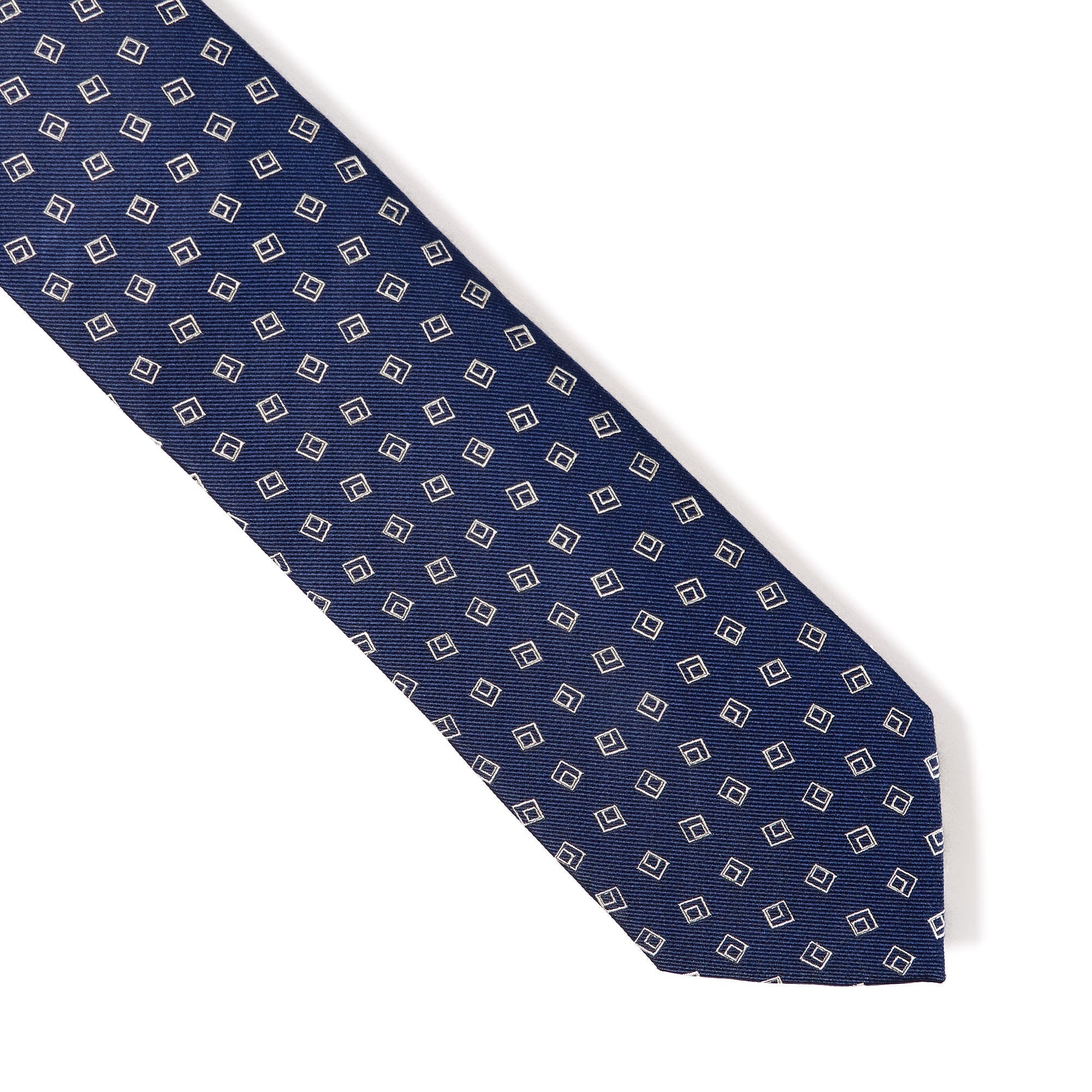 HENRY SARTORIAL X CANTINI Woven Silk Tie NAVY/WHITE - Henry BucksTies68AW240077 - NVWH