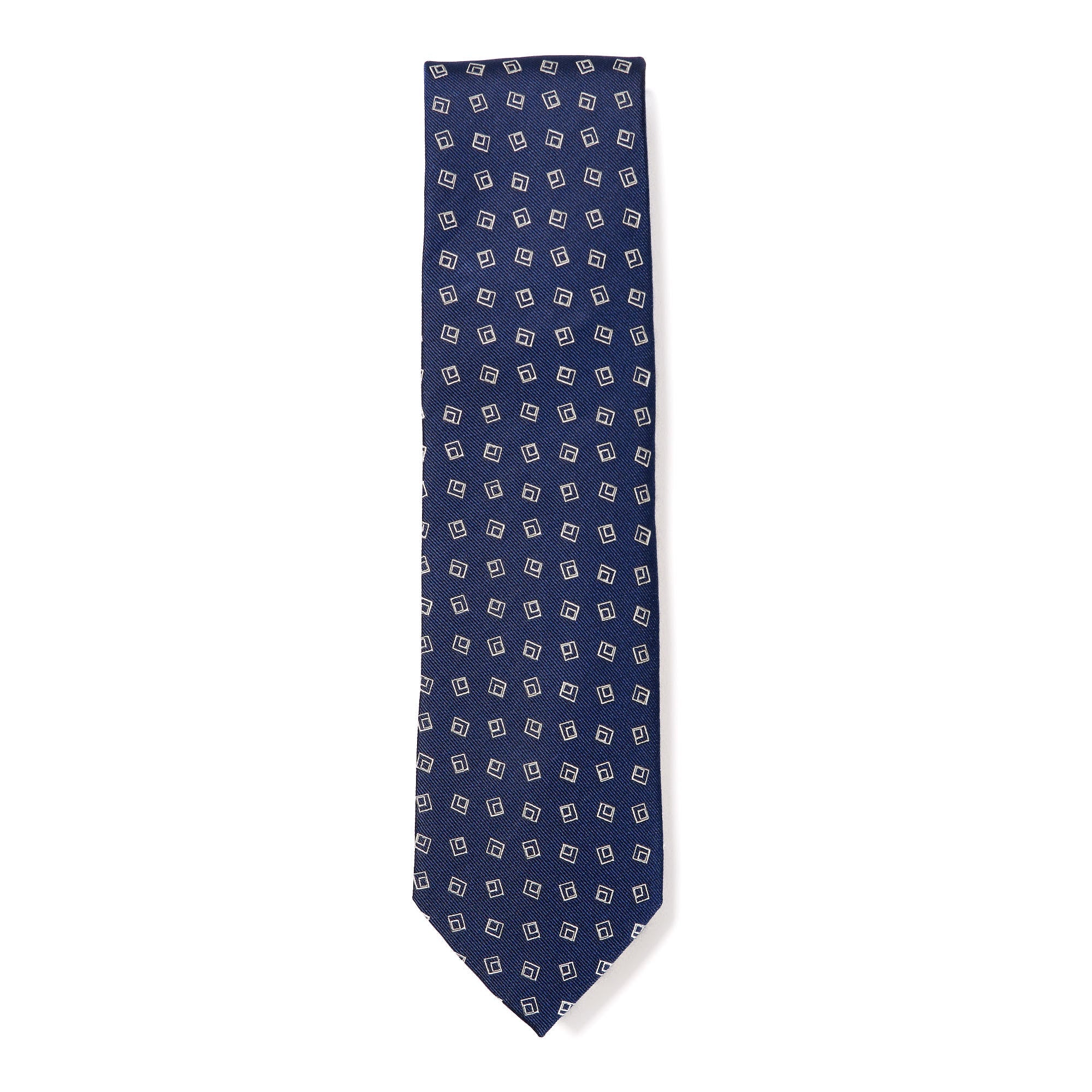 HENRY SARTORIAL X CANTINI Woven Silk Tie NAVY/WHITE - Henry BucksTies68AW240077 - NVWH