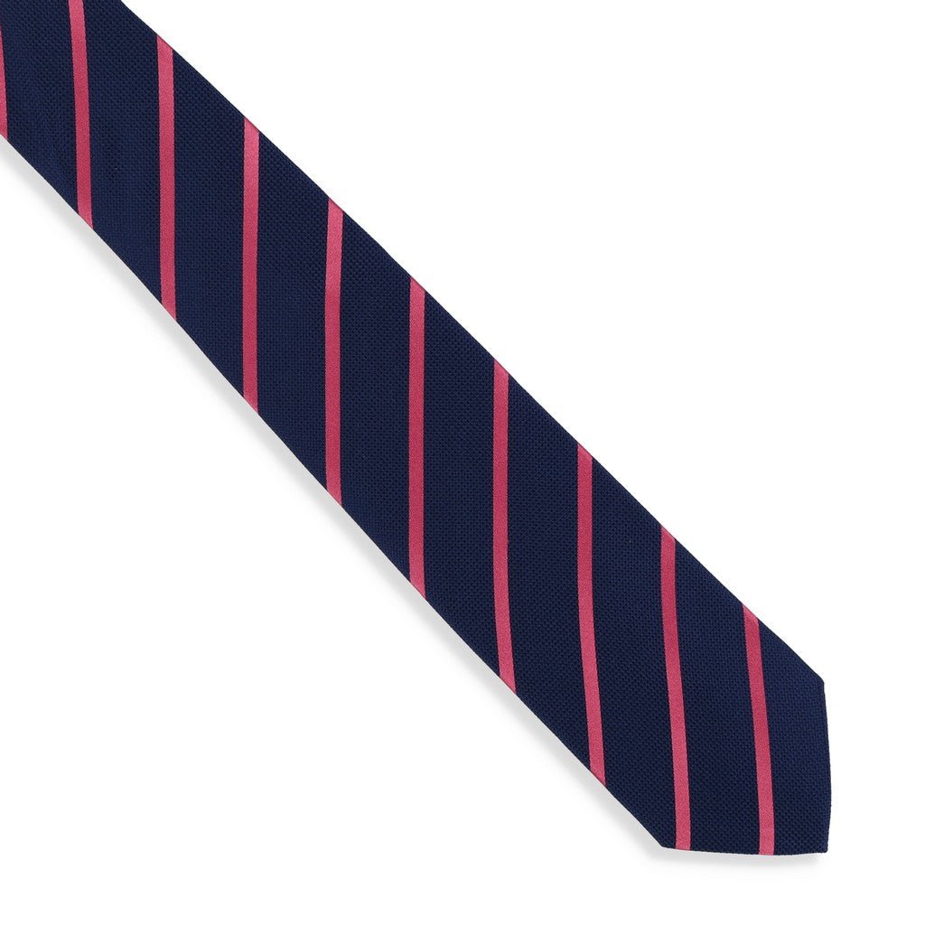 HENRY SARTORIAL X CANTINI Woven Stripe Tie CORAL - Henry Bucks