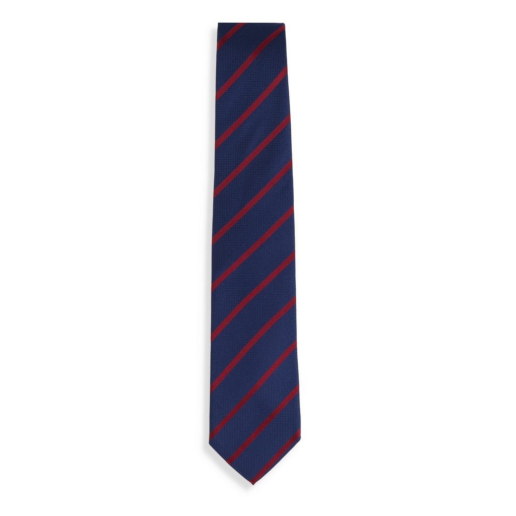 HENRY SARTORIAL X CANTINI Woven Stripe Tie RED - Henry Bucks