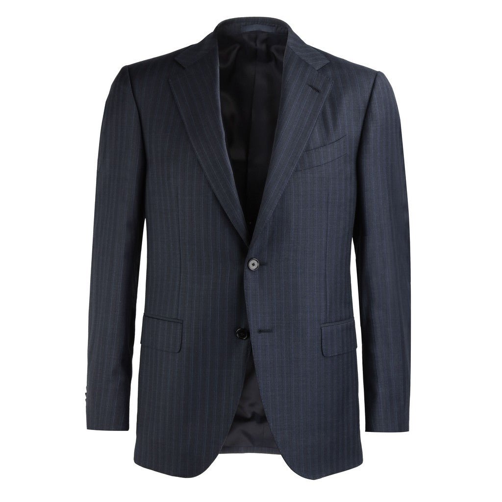 HENRY SARTORIAL X CARUSO 100% Wool Business Suit BLUE LG - Henry Bucks