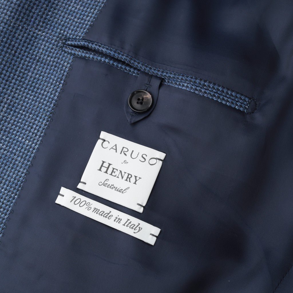 HENRY SARTORIAL x CARUSO Drago Linen Blend Blazer BLUE REG - Henry Bucks