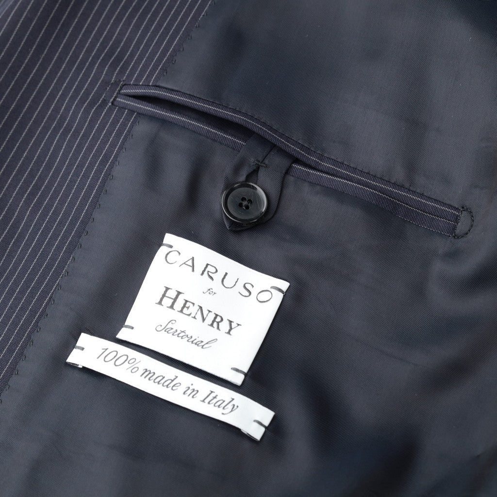 HENRY SARTORIAL x CARUSO Drago Virgin Wool Suit NAVY REG - Henry Bucks