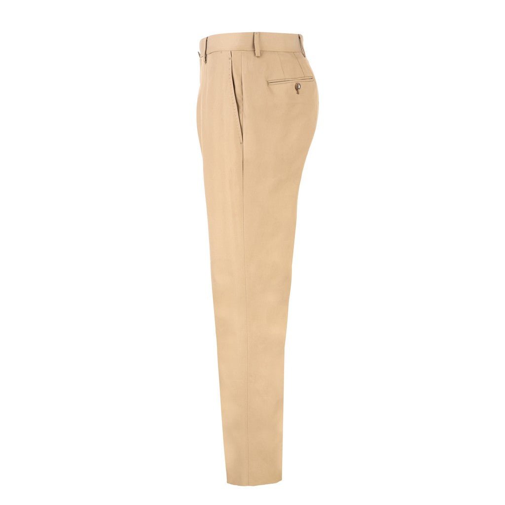 HENRY SARTORIAL X CARUSO E.Thomas Cotton Trousers TAN REG - Henry Bucks