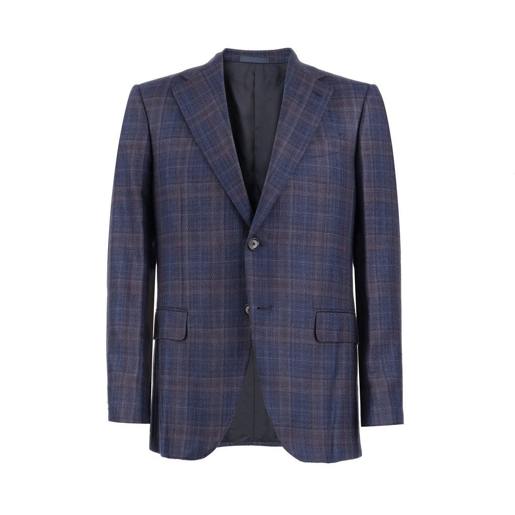 HENRY SARTORIAL x CARUSO Full Lining Check Blazer BLUE - Henry Bucks