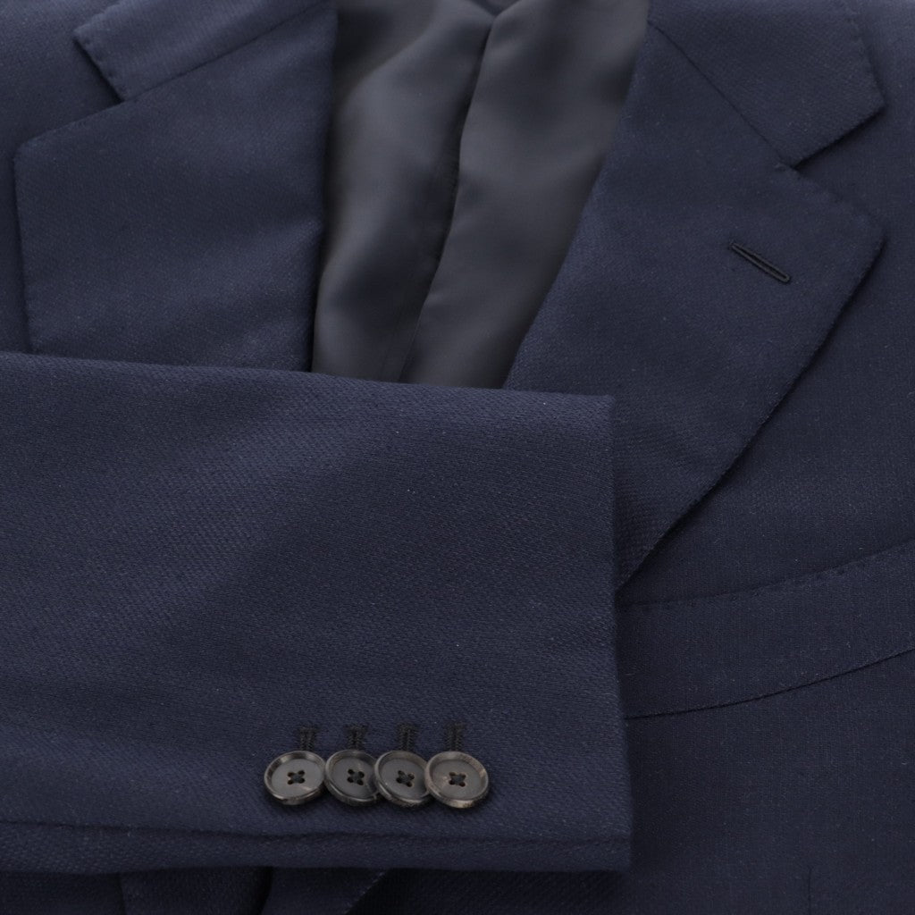 HENRY SARTORIAL x CARUSO Full Lining Plain Blazer NAVY - Henry Bucks