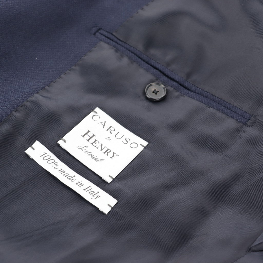 HENRY SARTORIAL x CARUSO Full Lining Plain Blazer NAVY - Henry Bucks