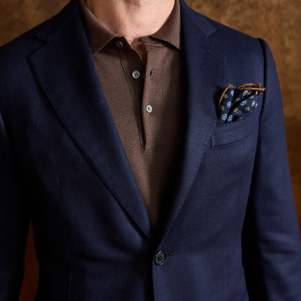 HENRY SARTORIAL x CARUSO Full Lining Plain Blazer NAVY - Henry Bucks