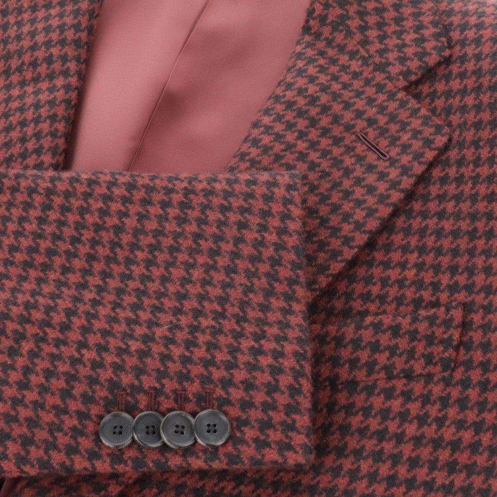 HENRY SARTORIAL x CARUSO Houndstooth Blazer WINE RED - Henry Bucks