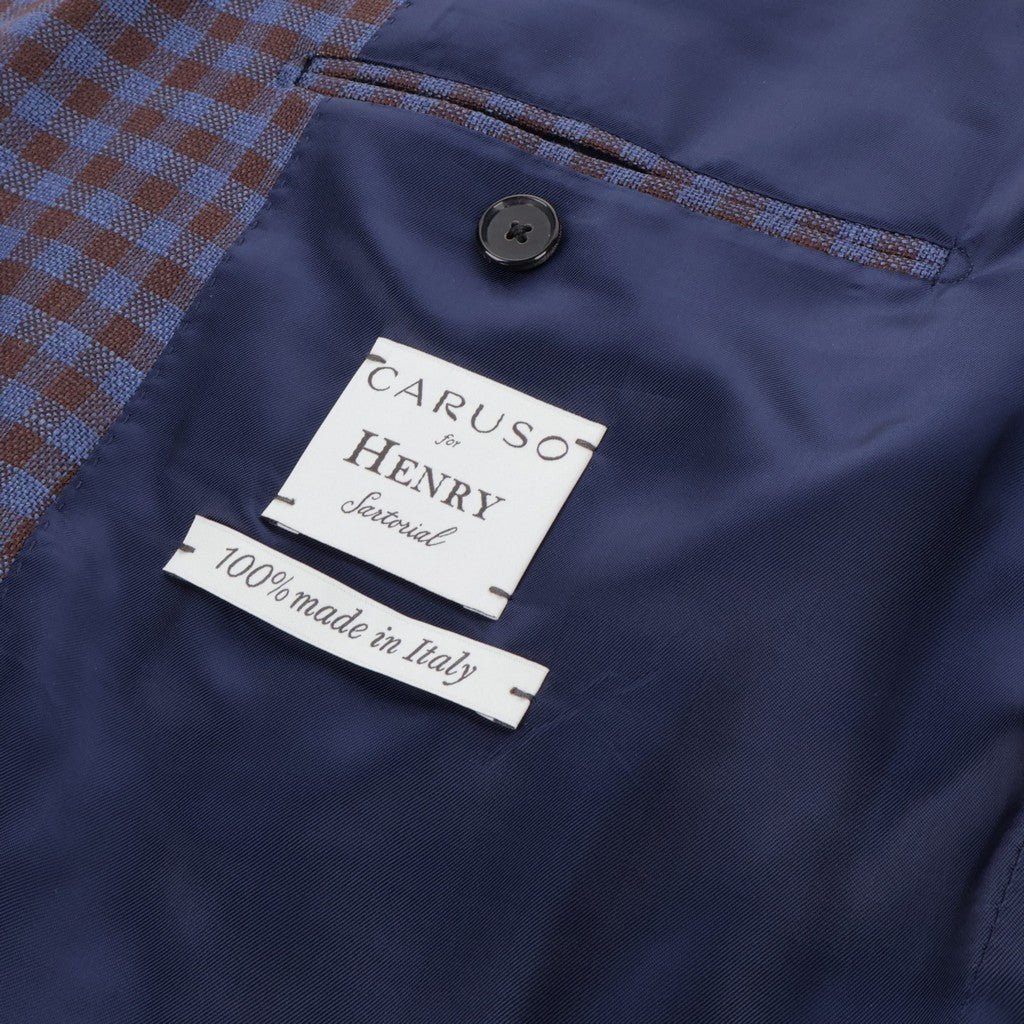 HENRY SARTORIAL x CARUSO Lana Blazer BLUE/BROWN - Henry Bucks