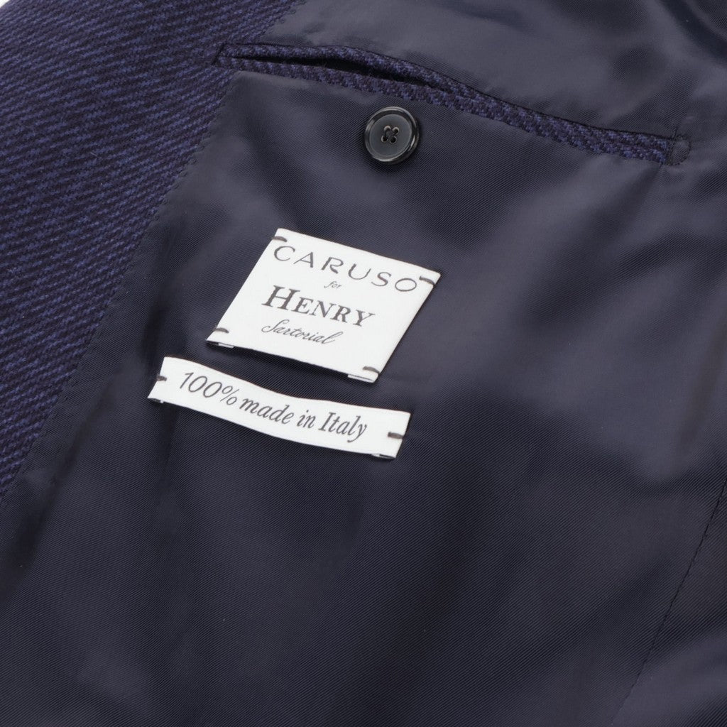 HENRY SARTORIAL x CARUSO Lana Cotton Blazer NAVY - Henry Bucks