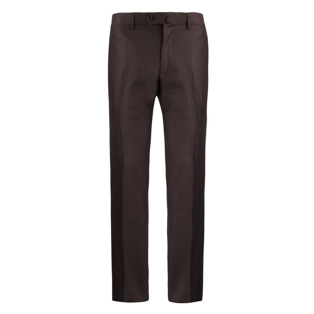 HENRY SARTORIAL x CARUSO Lana Wool Formal Trouser BROWN - Henry Bucks