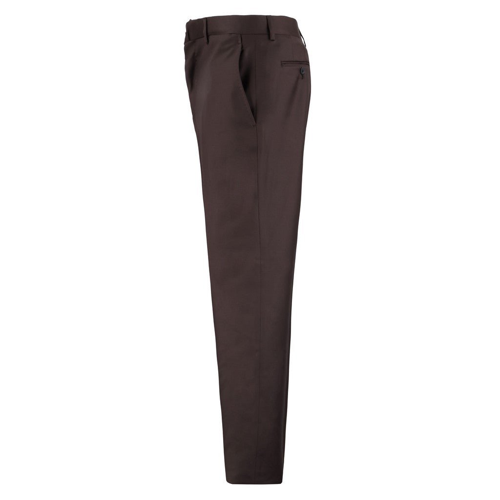 HENRY SARTORIAL x CARUSO Lana Wool Formal Trouser BROWN - Henry Bucks