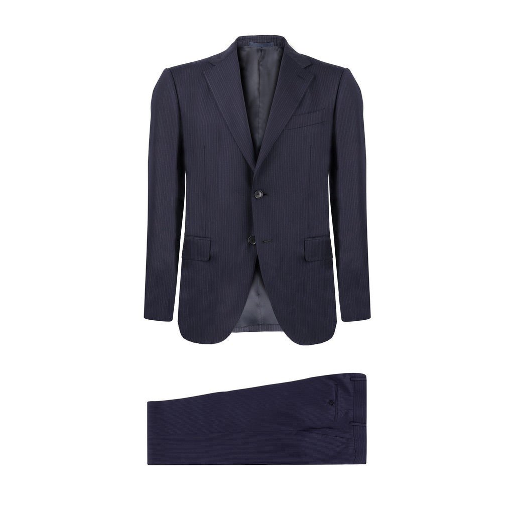 HENRY SARTORIAL x CARUSO Lana Wool Stripe Business Suit NAVY - Henry Bucks