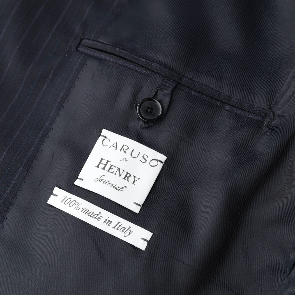 HENRY SARTORIAL x CARUSO Lanificio Wool Suit NAVY REG - Henry Bucks
