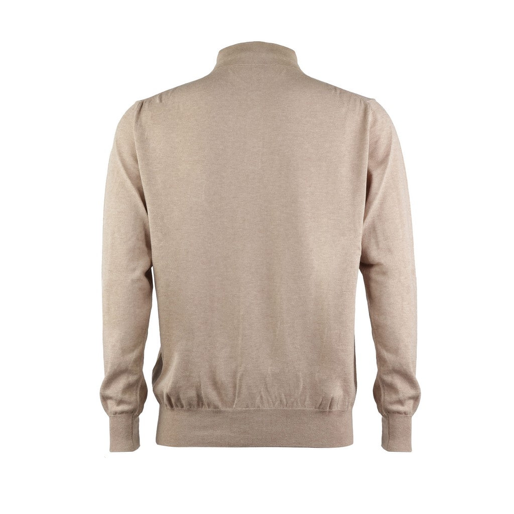 HENRY SARTORIAL X CARUSO Long Sleeve Cotton Polo BEIGE - Henry Bucks