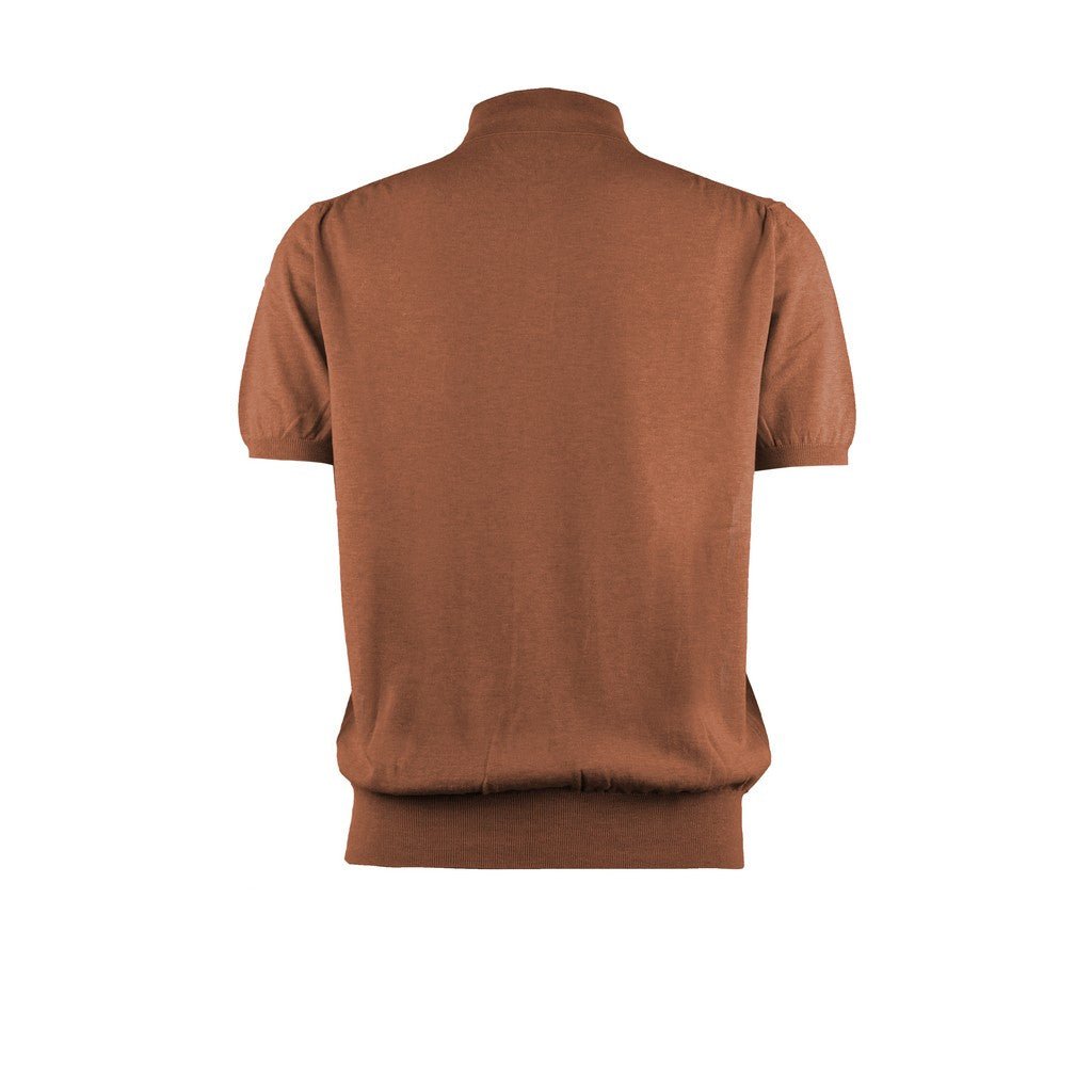 HENRY SARTORIAL X CARUSO Long Sleeve Cotton Polo CAMEL - Henry Bucks